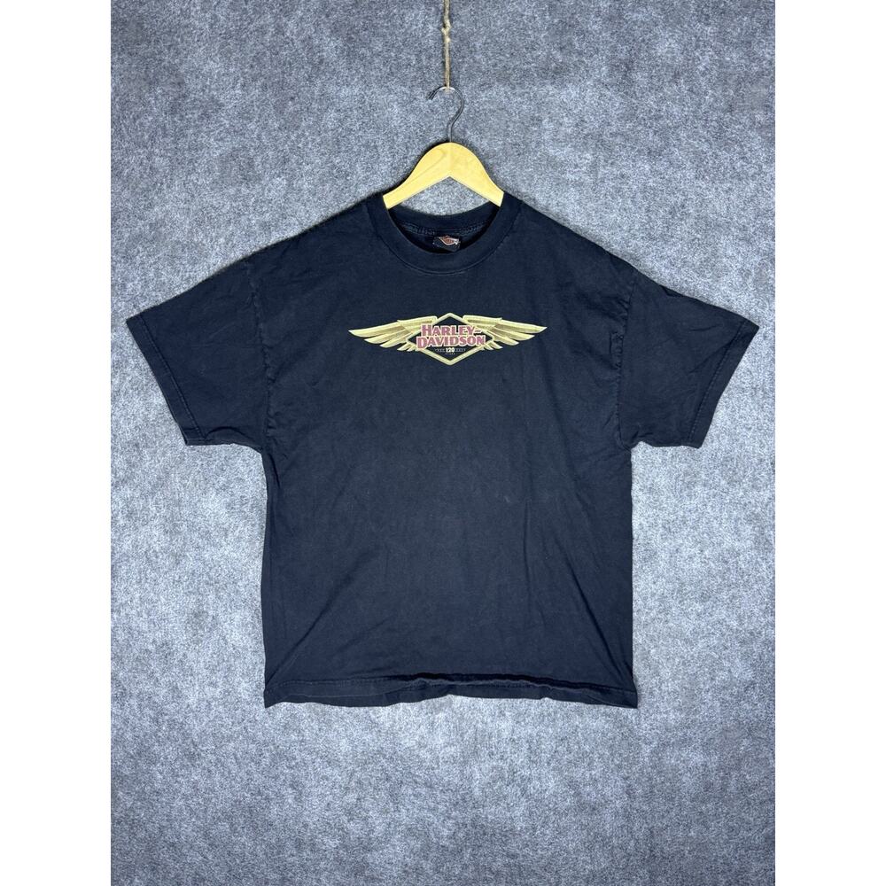 HARLEY DAVIDSON Mens 120th Anniversary T-shirt Black Size XL Kennewick WA